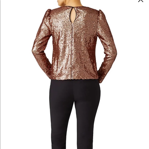 Nicole Miller Rose Gold Sequin Top - Picture 2 of 16